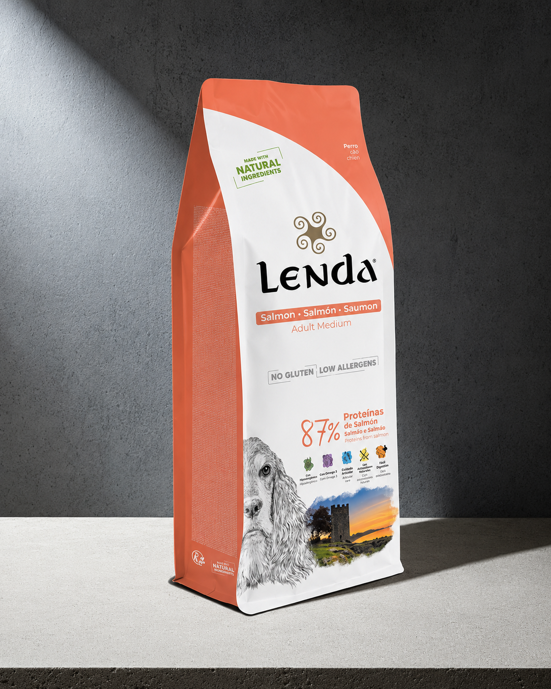 Lenda Adult Medium Dog Salmon (No Gluten, Low Allergens) 2 kg